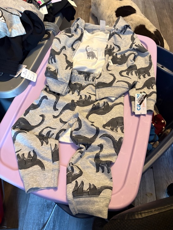 cloud island Other - Three piece Dinosaur outfit with blue stripped sweater